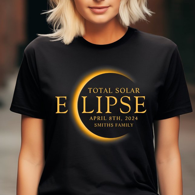 Camiseta Familia Eclipse Solar Total de Texas Black & Gold  (Subido por el creador)