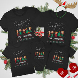 Camiseta Familia Elf de Navidades de fotos de caras diverti