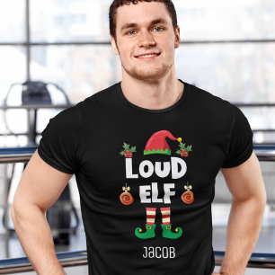 Camiseta Familia elfo alta que combina navidades con nombre