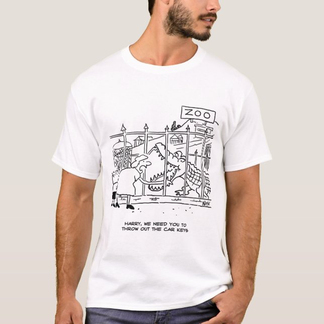 Camiseta Familia en el Zoológico. Papá tragado por el lagar (Anverso)