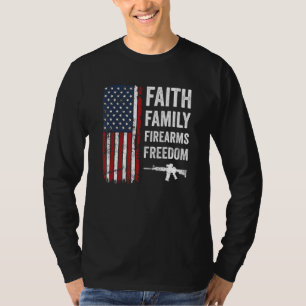Camiseta Familia Faith Armas de Fuego y Libertad Patriótica