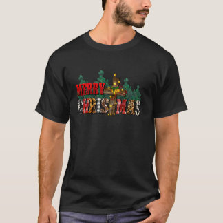 Camiseta Familia Feliz Navidad Cristiano Cruz Búfalo Pla