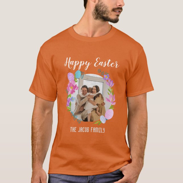 Camiseta Familia Feliz Pascua, familia de conejitos de Pasc (Anverso)