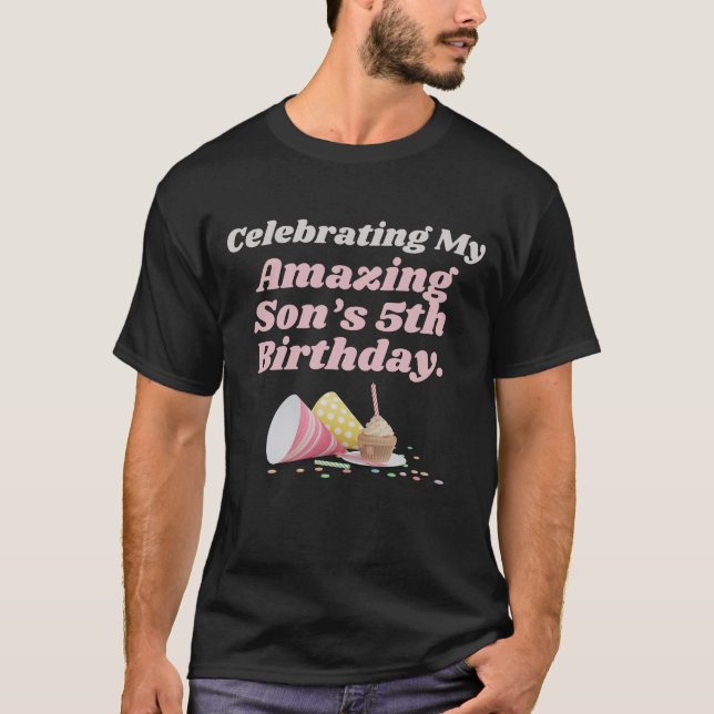 Camiseta Familia Fiesta de ropa de cumpleaños número 5 (Anverso)