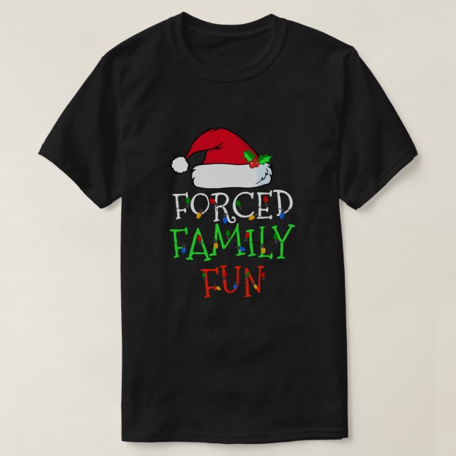 Camiseta Familia forzada se burla de Navidades sarcásticos  (Diseño del anverso)