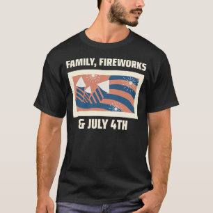 Camiseta Familia, fuegos artificiales y 4 de julio