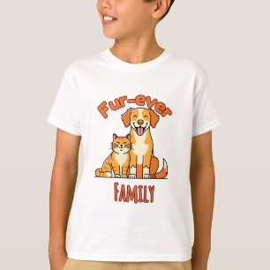 Camiseta Familia Fur‑ever – Gato y Perro Lindo para Padres