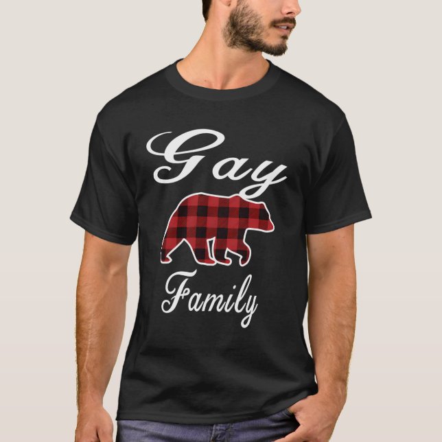 Camiseta Familia gay osos Navidades rojos de plástico Pajam (Anverso)