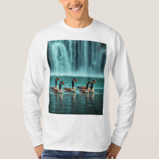 Camiseta "Familia Geese Serene por la cascada - Ins Natural