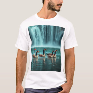 Camiseta "Familia Geese Serene por la cascada - Ins Natural
