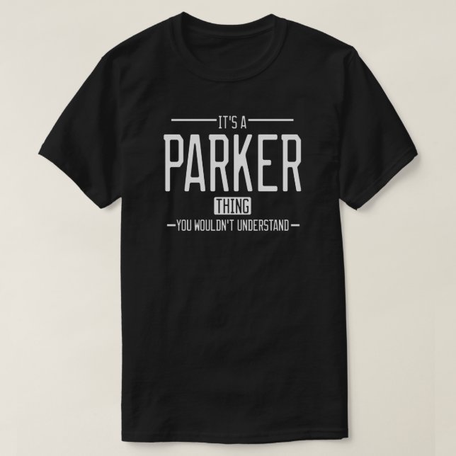 Camiseta Familia graciosa de los apellidos Parker (Diseño del anverso)