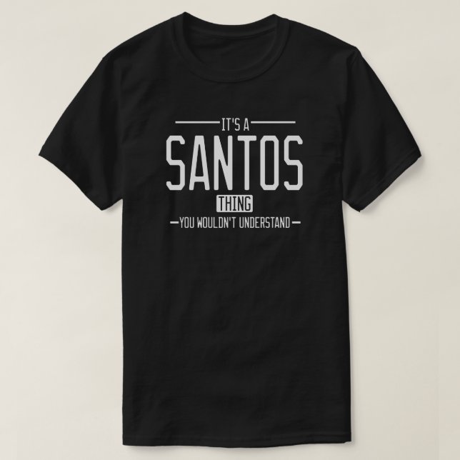 Camiseta Familia graciosa del apellido Santos (Diseño del anverso)