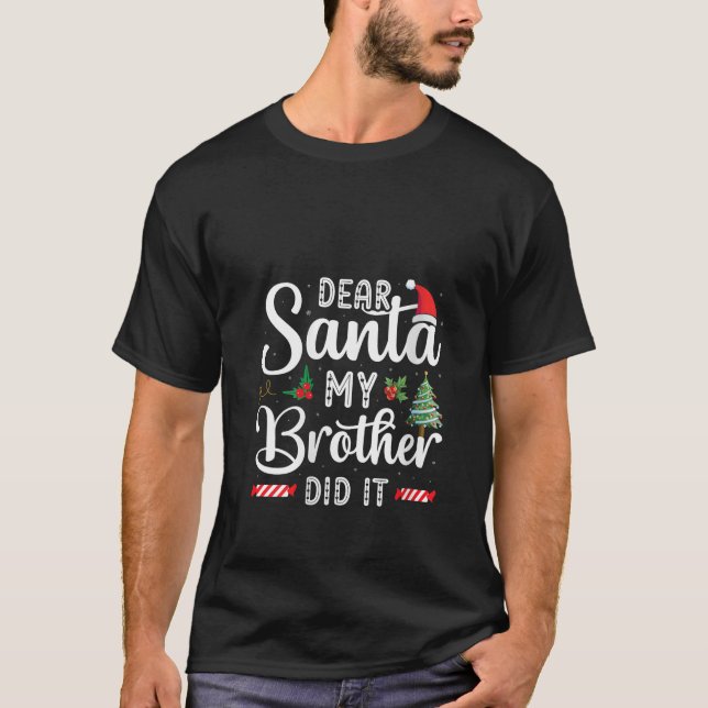 Camiseta Familia Graciosa Querida Santa Mi Hermano Lo Hizo  (Anverso)