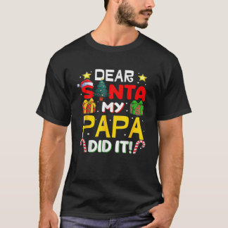 Camiseta Familia Graciosa Querido Papá Noel Lo Hizo Navidad
