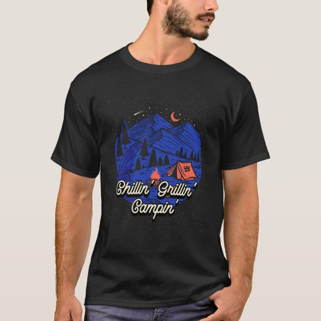 Camiseta Familia Grillin Campin Camping Humor Camper (Anverso)