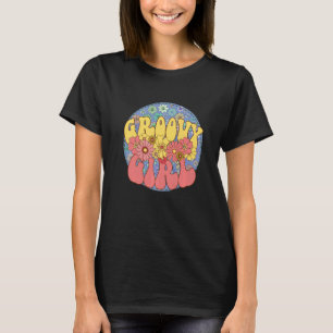 Camiseta Familia Groovy Chica Retro Matemática Baby Shower