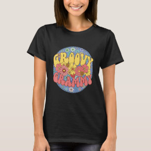 Camiseta Familia Groovy Grammy Retro Matemático Baby Shower