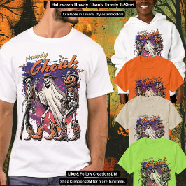 Camiseta Familia Halloween Cowboy Howdy Ghouls