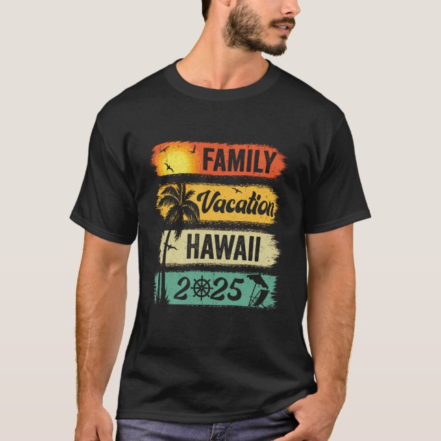 Camiseta Familia Hawaii Vacation 2025 Funny Matching Group  (Anverso)