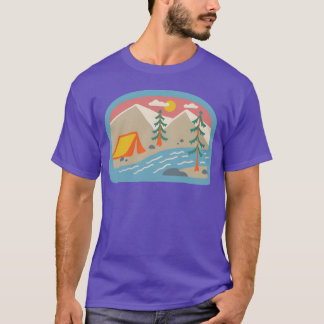 Camiseta Familia hippie acampando años 80