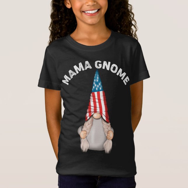 Camiseta Familia Hot Mama Gnome Divertida Bandera Estadouni (Anverso)