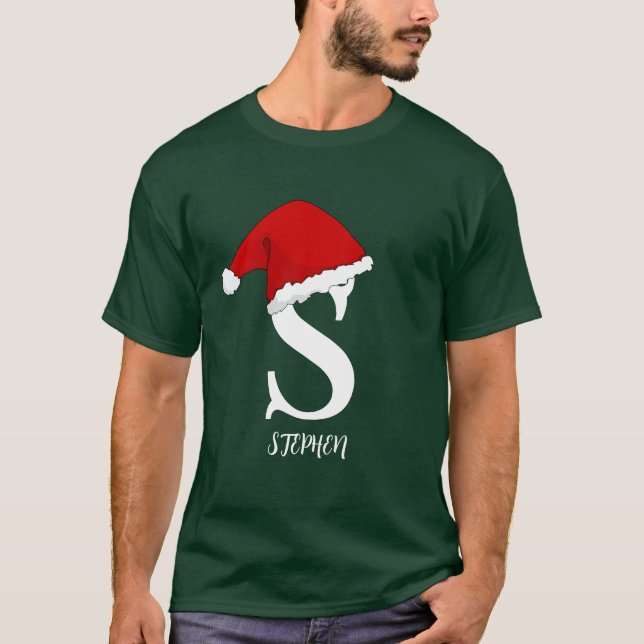 Camiseta Familia inicial personalizada Xmas pajama (Anverso)