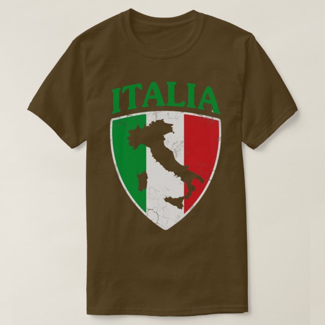 Camiseta Familia italiana Escudo de bandera italiana (Diseño del anverso)