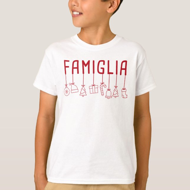 Camiseta Familia Italiana - Navidades familiares a juego T- (Anverso)