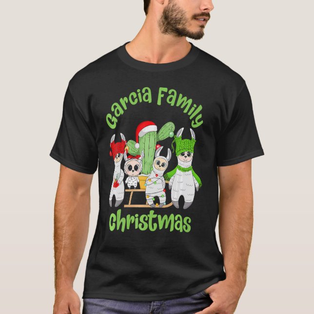 Camiseta Familia Llama Hombres Mujeres Y Niños Familia Garc (Anverso)