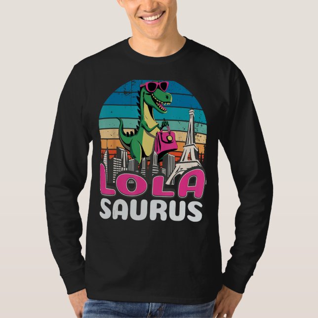 Camiseta Familia Lolasaurus T Rex Dinosaur Lola Saurus (Anverso)