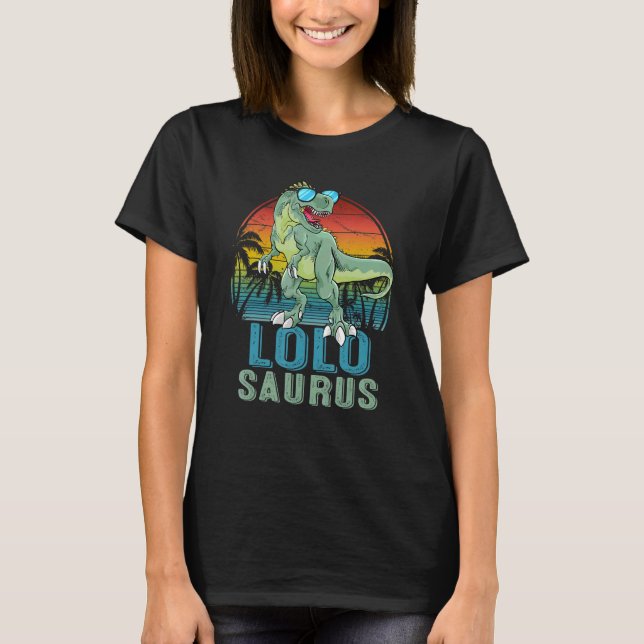 Camiseta Familia Lolosaurus Rex Dinosaur Retro Lolo Saurus (Anverso)