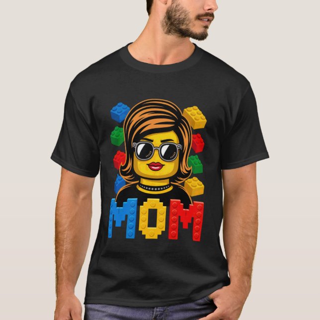 Camiseta Familia Mamá Maestro Constructor Bloques De Constr (Anverso)
