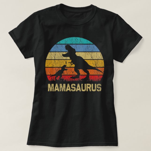 Camiseta Familia MamaSaurus T Rex Dinosaur Mama Saurus (Diseño del anverso)