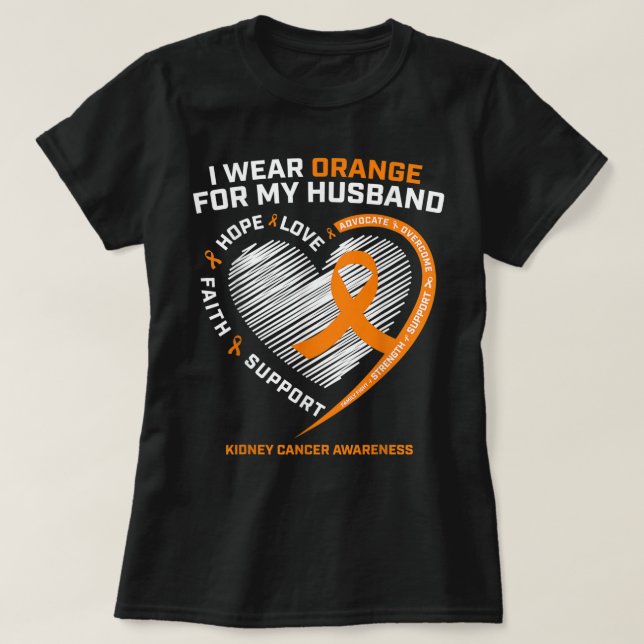 Camiseta Familia Marido Cáncer de Riñón Regalos de Concienc (Diseño del anverso)