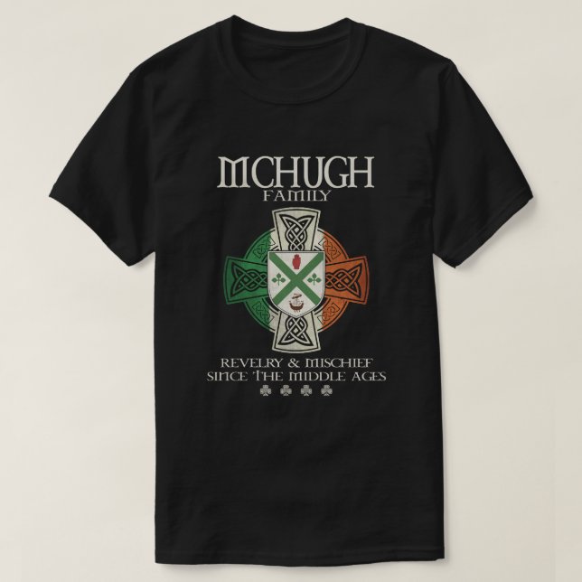 Camiseta Familia McHugh brazo Irlanda Cruz celta irlandesa (Diseño del anverso)