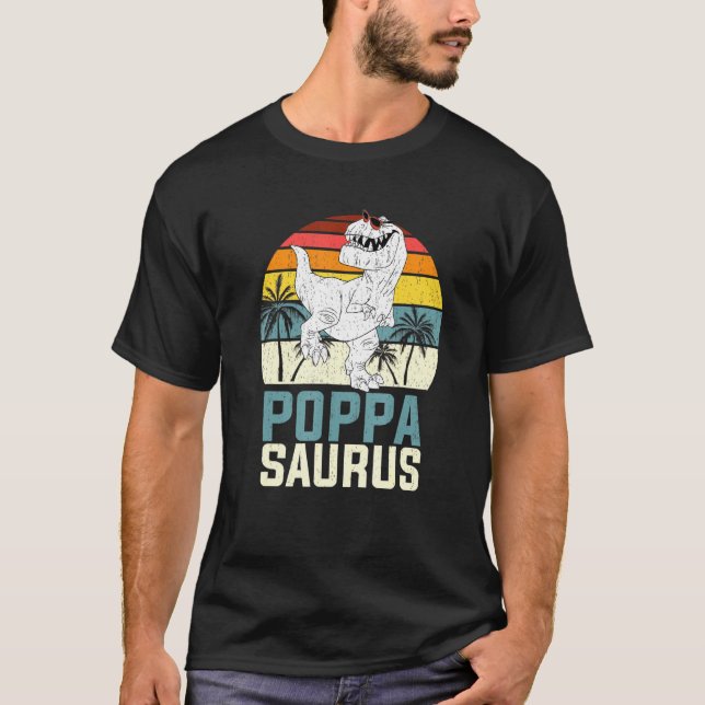 Camiseta Familia Mens Poppasaurus T Rex Dinosaur Poppa Saur (Anverso)