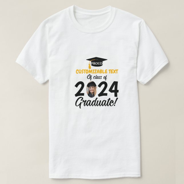 Camiseta Familia moderna de graduación fotográfica personal (Diseño del anverso)