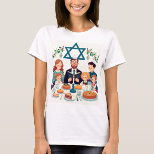 Camiseta Familia Multicolor de Hanukkah