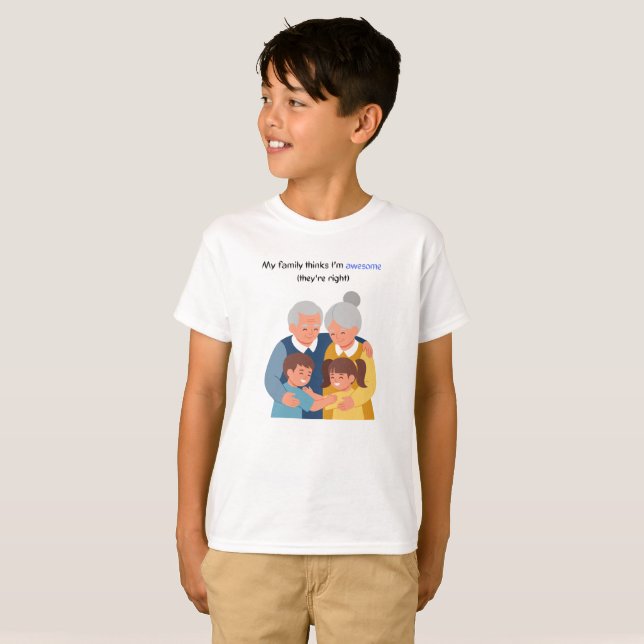 Camiseta Familia multigeneracional alegre (Anverso completo)