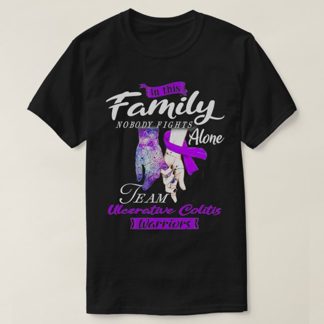 Camiseta Familia: Nadie lucha solo contra la colitis ulcera (Diseño del anverso)