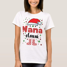 Camiseta Familia navidad Nana Esposa Santa Hat