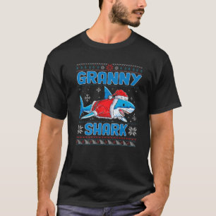 Camiseta Familia Navidades De Xmas Granny Santa Shark Lover