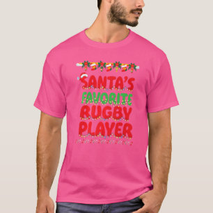 Camiseta Familia navideña favorita del jugador de rugby de 