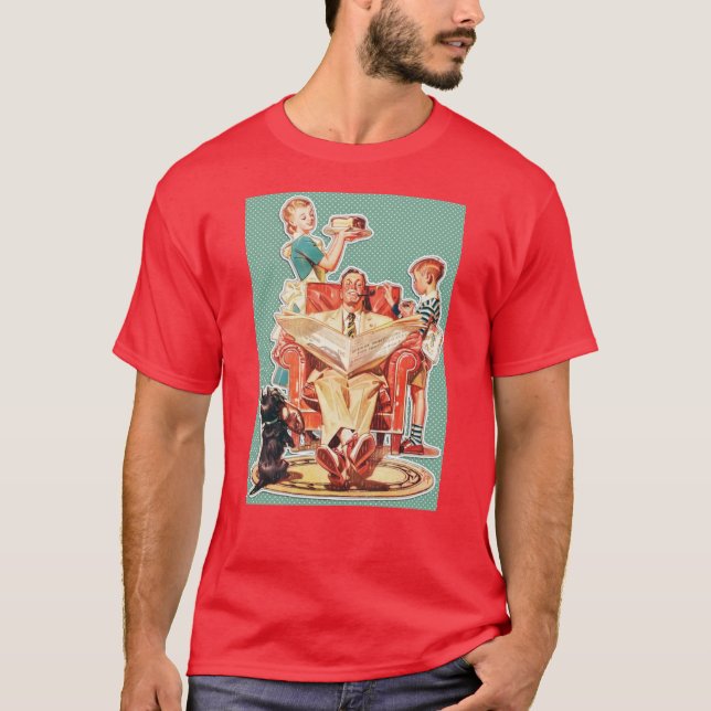 Camiseta Familia nuclear de los años 50, ama de casa retro (Anverso)