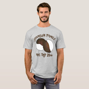 Camiseta Familia NYC Viaje Personalizado Cookie Blanco y Ne