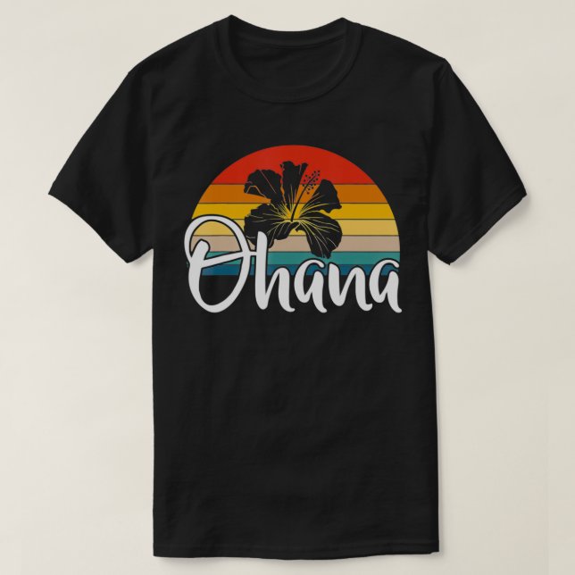 Camiseta Familia Ohana Hawaii Hibiscus Flower Retro Hawaii (Diseño del anverso)