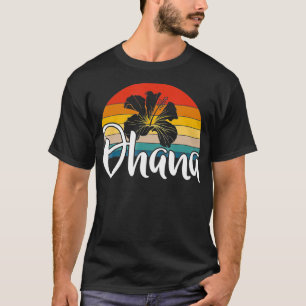 Camiseta Familia Ohana Hawaii Hibiscus Flower Retro Hawaii