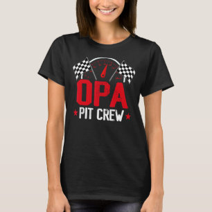Camiseta Familia Opa Pit Crew Race Car Birday Party Carrera