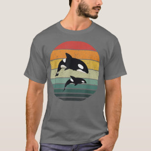 Camiseta Familia Orca Arte Retro Vintage, Familia Ballena A
