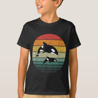 Camiseta Familia Orca Arte Retro Vintage, Familia Ballena A